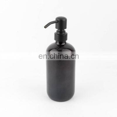 Factory Direct Amber Glass Square Oil Packaging Chemical Spray Bubble For Bathroom Liquid Soap Bottle