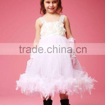 Baby Girl Feather tutu Dress Kids Girl Party Fashion Design Clothing Children Holiday Christmas Dress