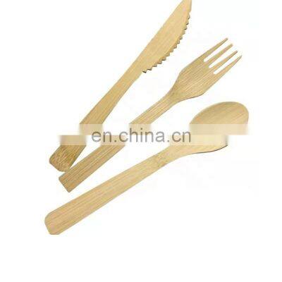 Picnic Bamboo Disposable Knife Fork Spoon Cutlery Set 100% Natural Dinnerware Set