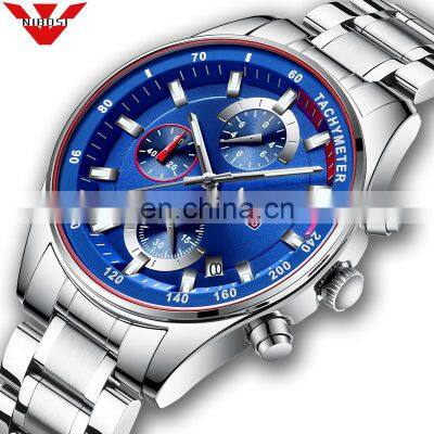 NIBOSI Blue Watch Men Fashion Sport Quartz Clock Mens Watches Top Brand Luxury Chronograph Waterproof Watch Relogio Mascu