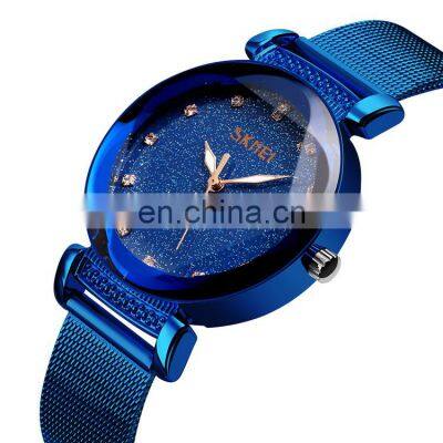 9188 skmei fashion lady watch analog quartz watch mesh strap time bracket watches factory for women