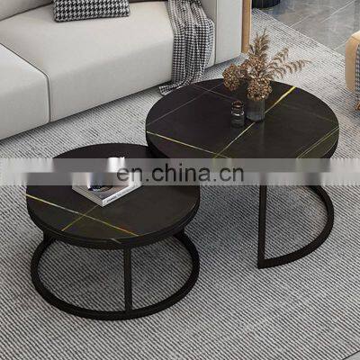 Luxury Coffee Tables Living Room Marble Coffee Table Modern Apartment Multifunction Coffee Table Set White Black photo-3