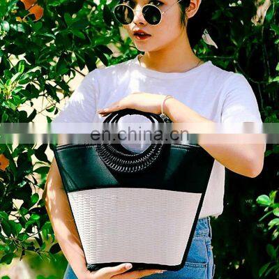 Vietnam Supplier Hot sale Ladies Fashional handbag bamboo tote bag Straw beach bag Trendy 2023 Cheap Wholesale