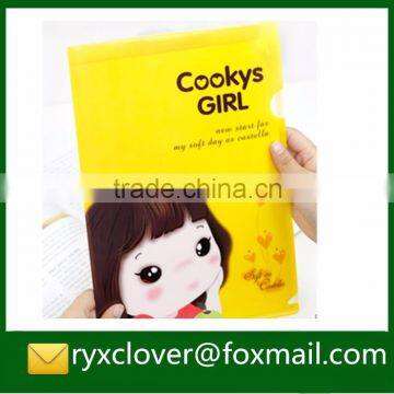 PP plastic sheet protector L shape file folder for promotion gift