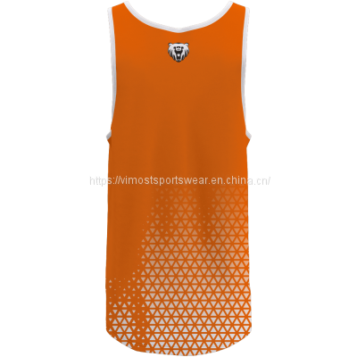 Full Sublimated Basketball Shirt With Orange Colors From China photo-2