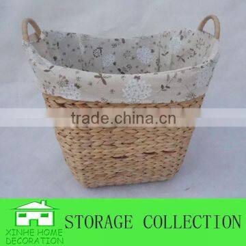 high quality handwoven water hyacinth laundry basket for home