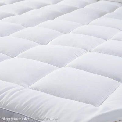 Polyester Microfiber Filling Cotton Fabric Outer Baffle Height 5cm Four Corners Elastic Bands Thick Quilted Mattress Topper