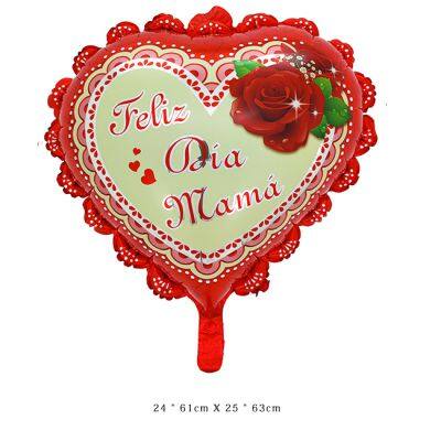 24 Inch Mother's Day Series Foil Balloon Spanish Te Amo Mama Lace Balloons for Party Decoration Custom Balloon Globos