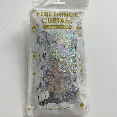 Star-Patterned Foil Fringe Curtains - 1*2m Wave Design for Festival & Celebration Backdrops
