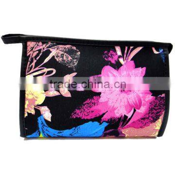 Travel Zipper Flower Printing Fashion Cosmetic Bag Products Large Makeup Bag