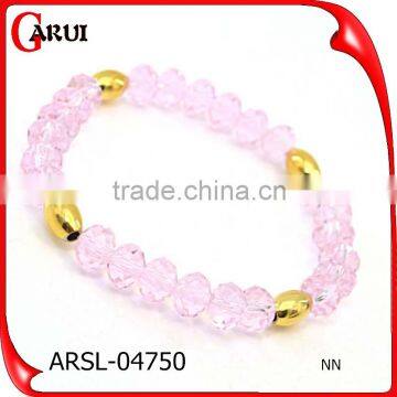 Stainless Steel Jewelry Fashion Yellow Pink Crystal Bead Bracelet photo-2