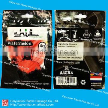 4g Chill watermelon potpourri packaging bag/heat seal black packaging bag