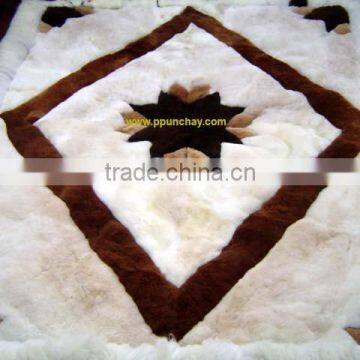 Soft Fur Alpaca Rug / Alpaca Bedspread 82x74" Casino Ppunchay Peru