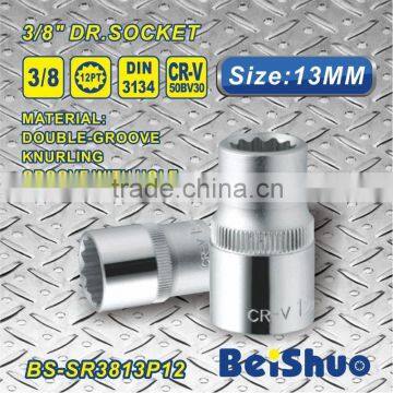 BS-SR3813P12 Dr. 3/8" Drive 12PT chrome vandium socket set Wheel Automobile Nut socket wrench