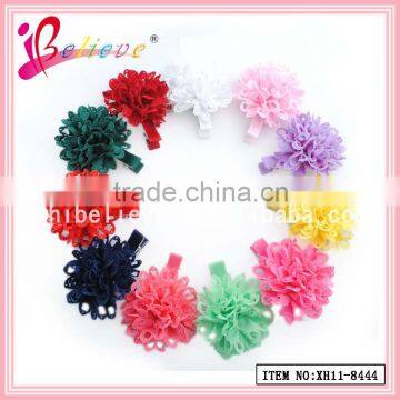Super Hot Sale Solid Ribbon Flower Fancy Hair Clips for Girls Fashion Jewelry (XH11-8444) photo-6