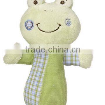 Baby Toys Green Frog Cheery Cheeks Rattle/ Plush Animals Baby Rattle Stick