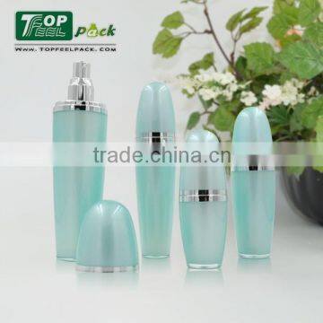 2015 Unique Oval Plastic Lotion Pump Bottle for Skincare Packaging