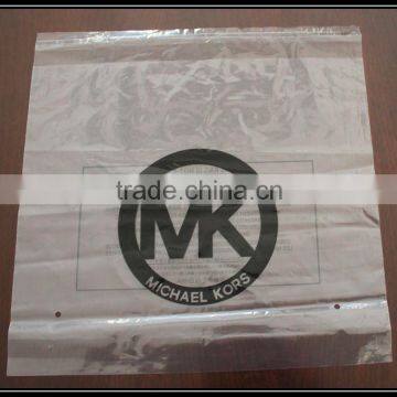 plastic self adhesive LDPE bag with black logo printing