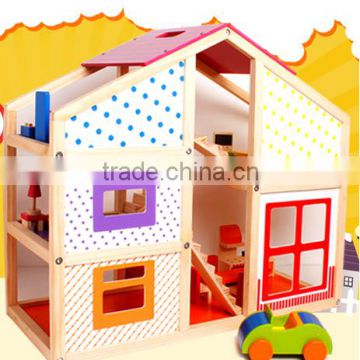 Happy family doll house,baby wooden doll house,doll house toy