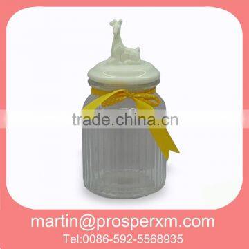 White kitchen ceramic canister and glass canister