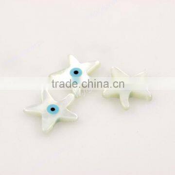 Nature White Sea Star Shape With Eye Mother of Pearl MOP Shell Gemstone photo-4