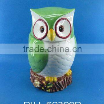 Ceramic owl cookie jar