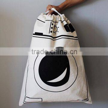 China Factory Supply Custom Cartoon Print Canvas Drawstring Bag photo-2