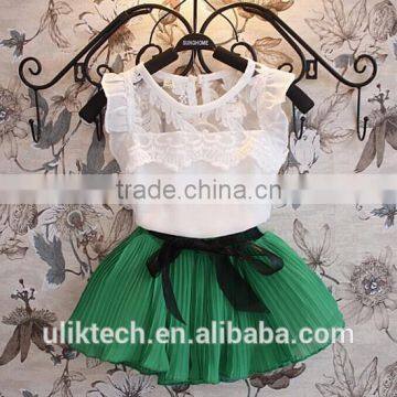 Baby Clothing Sets Red Skirt With White Lace Tshirt Set Cheap Baby Girls Clothing Set photo-2