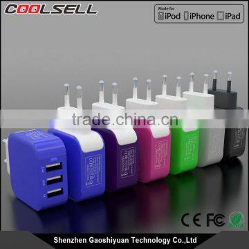 Wholesale cheap factory price usb charging charger 5V 2.1A US&EU Two port portable wall charger travel charger