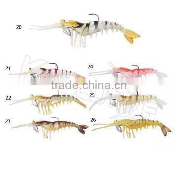 CHS007 soft plastic prawn lure for cuttle fish TPR material VMC hook