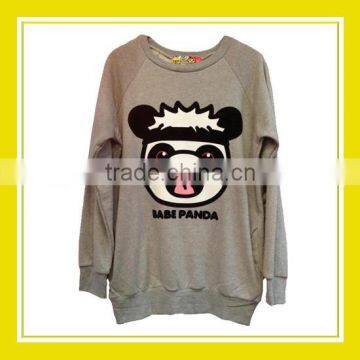 2016 Fashion Products Bros Babe Panda Head Unisex Printed Long Sleeve Grey Sweater