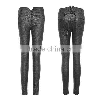 PK-071 New Arrivals Unique Design Bark Pattern Straps Tight Pants With Pockets photo-4