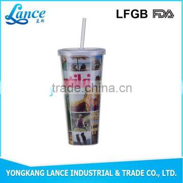 Plastic drinking water bottle custom tumbler cups