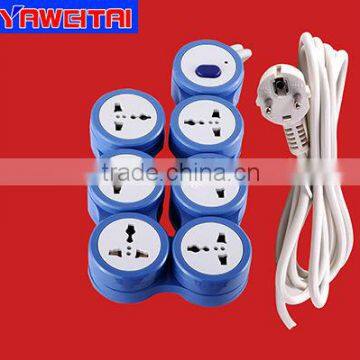 rotatable 6 gang extension sockets with earthing and switch