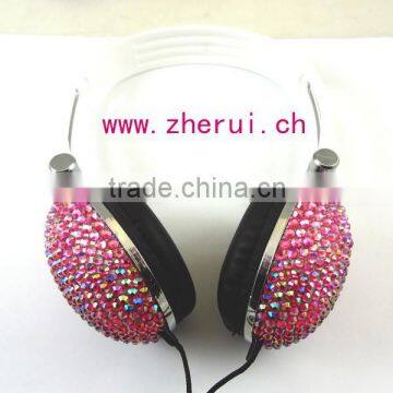 fashion bling rhinestone computer earphone