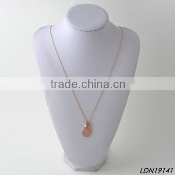 Tiny Long Chain Pink Heart Charm sell in Boutique Necklace