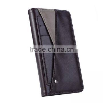 removable card board with micro SD holder borwn PU leather case for I7 mobile phone accessories factory in china