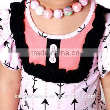 2016 Bahy Girls Pink Arrows Bib Tank Top With Ruffle Shorts,4th of July Boutique Outfit photo-4