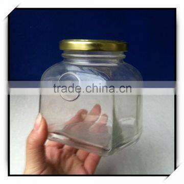 Square Glass Food Storage Honey Jar With Metal Lid DH370 photo-4