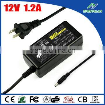 Zhenhuan power transformer 12V 1.2A plc adapter FCC CE TUV GS SAA KC RoHS passed