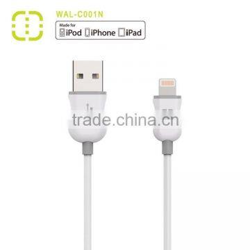 Walnut white 2.4A USB charger data sync 8 pin usb cable for iphone 5