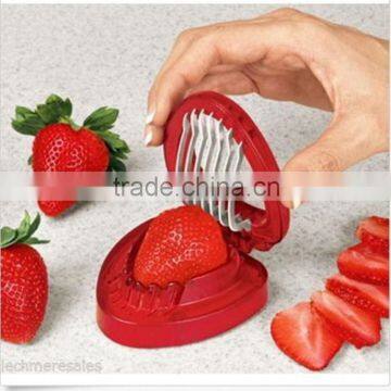 1pcs 2015 Strawberries Cut Fruit Knife SIMPLY SLICE STAINLESS STEEL BLADE STRAWBERRY SLICER DESSERTS