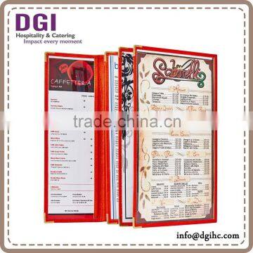 Leatherette folder Single Panel Pocket Menu Cover drink menu folder