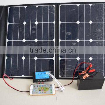 60W foldable and flexible solar panel module for camping, out door activities