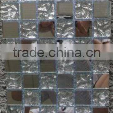 Fashion design backsplash silver mosaic tile kitchen tiles glass