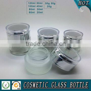Acid Etch Fosted Glass Cosmetic Bottle and Glass Cosmetic Cream Jar Quality Choice photo-3