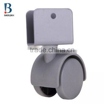 2015 Discount Durable 1.5 Inches Grey Nylon U Plate Swivel Twin Plastic Casters for Wardrobe photo-3