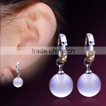 Twist Style White Moonstone Opal Pendant 925 Sterling Silver Stud Earrings