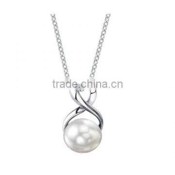 White Freshwater Cultured Pearl Infinity Pendant