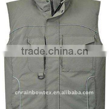 Men bodywarmer with reflex piping